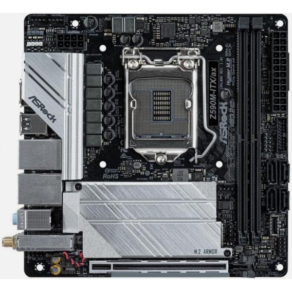 ASRock Z590M-ITX/AX LGA 1200 Intel Z590 SATA 6Gb/s...