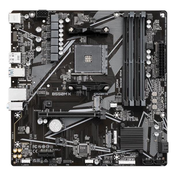 GIGABYTE B550M-K AM4 AMD B550 Dual M.2 SATA 6Gb/s ...