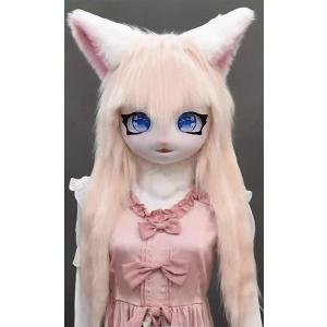 着ぐるみヘッド 猫 オレンジ 全頭ヘッド ケモノ マスク ファースーツ ぬいぐるみ コスプレ コスチ...