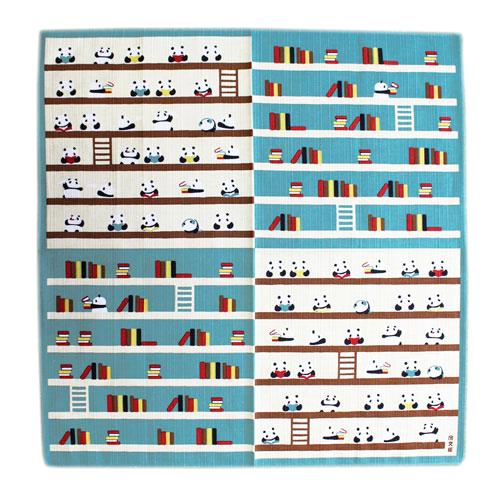 お弁当包み 風呂敷 小布 パンダの図書館 50cm 濱文様  小風呂敷 綿風呂敷 ランチクロス ラッ...