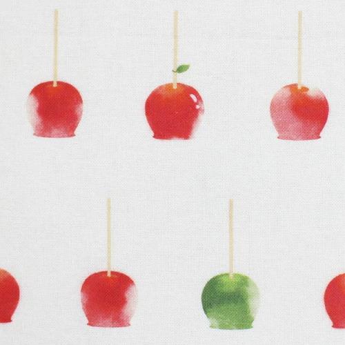 捺染てぬぐい「リンゴ飴」【3枚以上で送料無料】 手拭い 食べ物 小紋柄 濱文様 ケイス 日本製 生地...