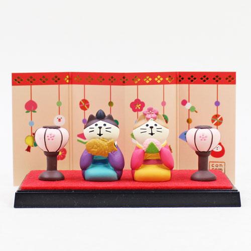 まったりひな祭りセット「和菓子雛飾り」 雛人形 コンパクト まったりマスコット コンコンブル 猫 桃...