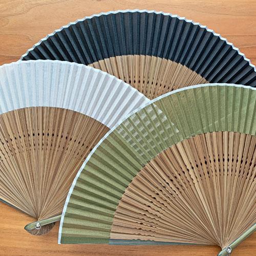 無地短地綿扇子 綿 23cm シンプル 大き目