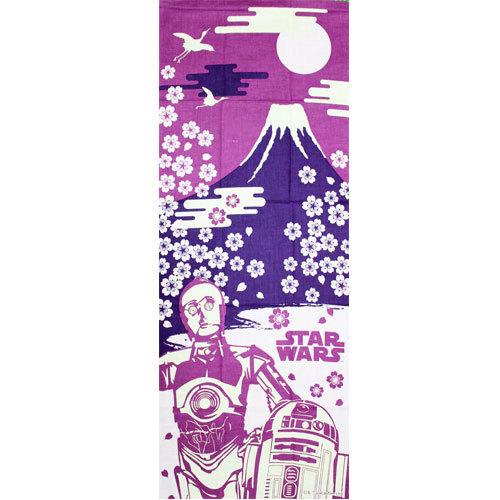 【在庫限り500円オフ】スターウォーズ和てぬぐい「C3PO R2D2 桜と富士」SW-TOWEL-1...