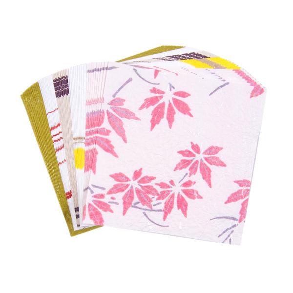 越前和紙 ふるさと越前 秋 12×12cm 和紙 セット ラッピング 包装紙 和柄 季節柄 秋 おり...