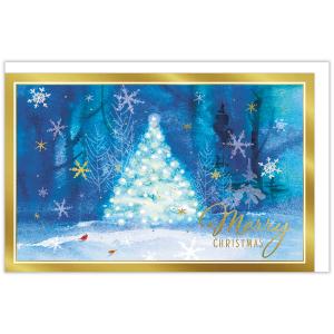 【確認用】クリスマスカード クリスマスカード EASE 二つ折りカード GX-4227 スノーマンとツリー