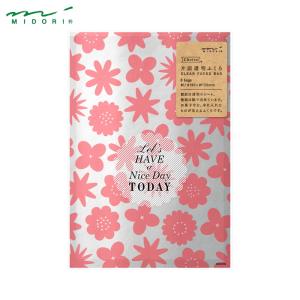MIDORI（ミドリ） ラッピング 片面透明袋 S メタリック 表花柄