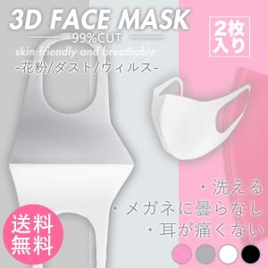マスク 洗える ウレタン 2枚入り 個包装 ホワイト 白 ピンク グレー 黒 男女兼用 予防 花粉 風邪 かぜ ウイルス 対策 送料無料