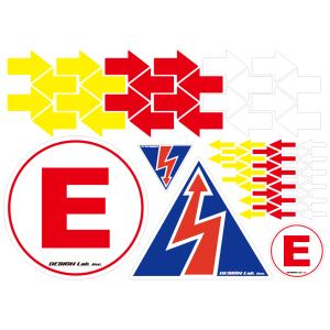 レース車両用　キルスイッチステッカーシート　A4サイズ　非反射材　Bタイプ