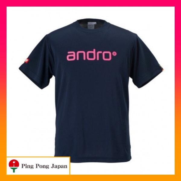 ◆　アンドロ ナパTシャツ IV　ネイビー×ピンク　卓球　andro　ゲームシャツ 4　ウエア　ティ...