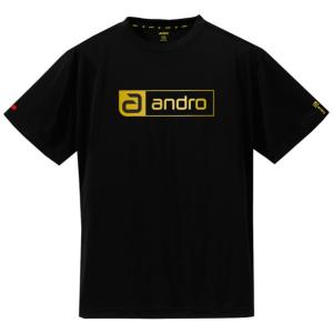 　ナパティーシャツCB　ブラック×ゴールド　卓球　アンドロ　andro　ウエア　Tシャツ