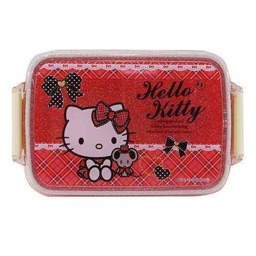 ・ハローキティ　食洗機対応角型タイトランチボックス　「タータンチェック」　450ml  【在庫処分】