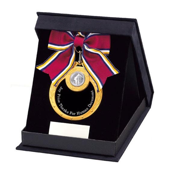 メダル グレイシャスメダル (金/銀/銅) ベロア張り スタンドケース入り  直径80mm | 文字...