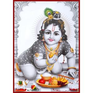 インドの神様 クリシュナ神(幼少期) お守りカード[002] ラミネート加工済み　India God【Krishna(Childhood)】Small Card (Charm) ※The card is laminated.