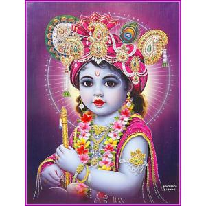 インドの神様 クリシュナ神(幼少期) お守りカード[003] ラミネート加工済み　India God【Krishna(Childhood)】Small Card (Charm) ※The card is laminated.