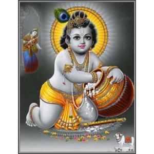 インドの神様 クリシュナ神(幼少期) お守りカード[008] ラミネート加工済み　India God【Krishna(Childhood)】Small Card (Charm) ※The card is laminated.