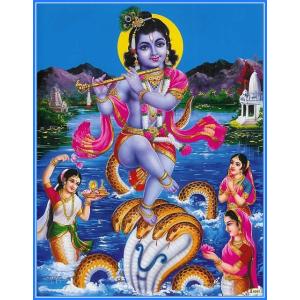 インドの神様 クリシュナ神(幼少期) お守りカード[009] ラミネート加工済み　India God【Krishna(Childhood)】Small Card (Charm) ※The card is laminated.
