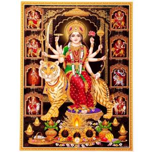 インドの神様 ドゥルガー神 お守りカード×1枚[004] ラミネート加工済 India God【Durga】Small Card (Charm)※The card is laminated.【戦い】【破壊】【殺戮】