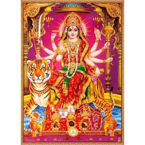 インドの神様 ドゥルガー神 お守りカード×1枚[005] ラミネート加工済 India God【Durga】Small Card (Charm)※The card is laminated.【戦い】【破壊】【殺戮】