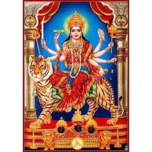 インドの神様 ドゥルガー神 お守りカード×1枚[008] ラミネート加工済 India God【Durga】Small Card (Charm)※The card is laminated.【戦い】【破壊】【殺戮】