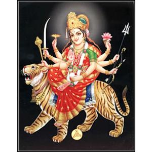 インドの神様 ドゥルガー神 お守りカード×1枚[010] ラミネート加工済 India God【Durga】Small Card (Charm)※The card is laminated.【戦い】【破壊】【殺戮】