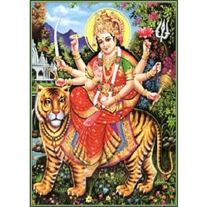インドの神様 ドゥルガー神 お守りカード×1枚[012] ラミネート加工済 India God【Durga】Small Card (Charm)※The card is laminated.【戦い】【破壊】【殺戮】