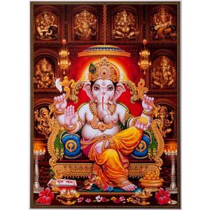 インドの神様 ガネーシャ神 お守りカード×1枚[004] India God【Ganesa】Small Card (Charm)