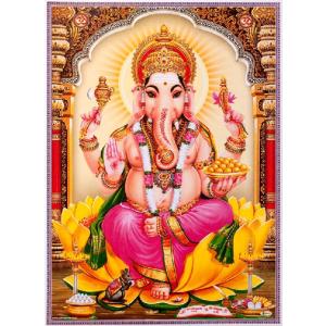 インドの神様 ガネーシャ神 お守りカード×1枚[005] India God【Ganesa】Small Card (Charm)