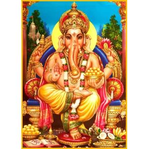 インドの神様 ガネーシャ神 お守りカード×1枚[007] India God【Ganesa】Small Card (Charm)