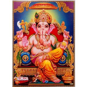インドの神様 ガネーシャ神 お守りカード×1枚[008] India God【Ganesa】Small Card (Charm)