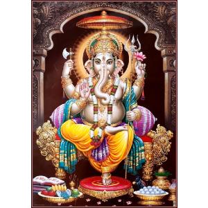 インドの神様 ガネーシャ神 お守りカード×1枚[010] India God【Ganesa】Small Card (Charm)