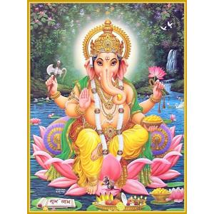 インドの神様 ガネーシャ神 お守りカード×1枚[028] India God【Ganesa】Small Card (Charm)