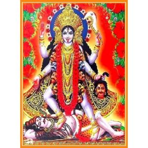 インドの神様 カーリー神 お守りカード×1枚[014] India God【Kali】Small Card (Charm)【黒】【黒き者】【黒き母】【時】【血】【殺戮】【破壊】【勝利】