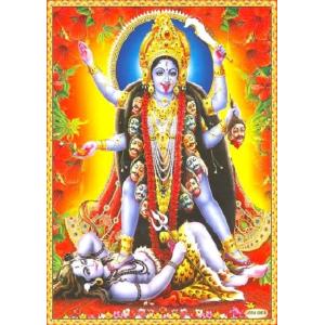 インドの神様 カーリー神 お守りカード×1枚[016] India God【Kali】Small Card (Charm)【黒】【黒き者】【黒き母】【時】【血】【殺戮】【破壊】【勝利】