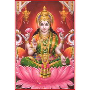 インドの神様 ラクシュミー神 お守りカード×1枚[009] ラミネート加工済み India God【Laxmi】Small Card (Charm)※The card is laminated.