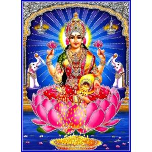 インドの神様 ラクシュミー神 お守りカード×1枚[012] ラミネート加工済み India God【Laxmi】Small Card (Charm)※The card is laminated.