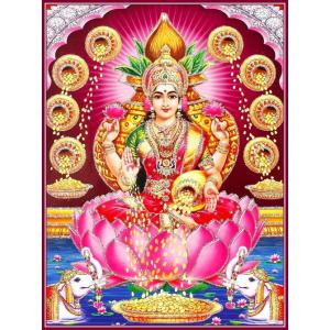 インドの神様 ラクシュミー神 お守りカード×1枚[013] ラミネート加工済み India God【Laxmi】Small Card (Charm)※The card is laminated.