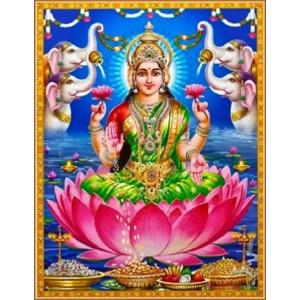 インドの神様 ラクシュミー神 お守りカード×1枚[015] ラミネート加工済み India God【Laxmi】Small Card (Charm)※The card is laminated.