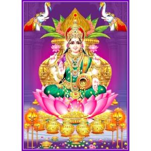 インドの神様 ラクシュミー神 お守りカード×1枚[028] India God【Laxmi】Small Card (Charm)