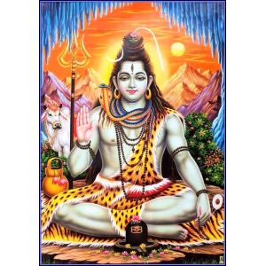 インドの神様 シヴァ神 お守りカード×1枚[002] ラミネート加工済み　India God【Siva】Small Card (Charm)【創造】【破壊】【再生】【瞑想】【芸術】【ヨーガ】