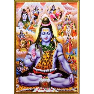 インドの神様 シヴァ神 お守りカード×1枚[003]　India God【Siva】Small Card (Charm)【創造】【破壊】【再生】【瞑想】【芸術】【ヨーガ】【解脱】