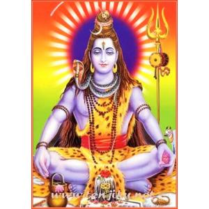 インドの神様 シヴァ神 お守りカード×1枚[006] ラミネート加工済み　India God【Siva】Small Card (Charm)【創造】【破壊】【再生】【瞑想】【芸術】【ヨーガ】