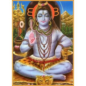 インドの神様 シヴァ神 お守りカード×1枚[019]　India God【Siva】Small Card (Charm)【創造】【破壊】【再生】【瞑想】【芸術】【ヨーガ】【解脱】