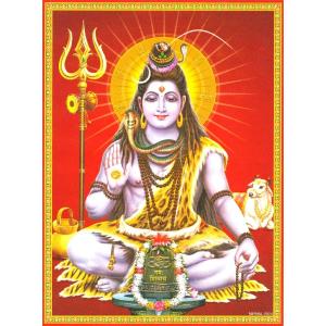 インドの神様 シヴァ神 お守りカード×1枚[021]　India God【Siva】Small Card (Charm)【創造】【破壊】【再生】【瞑想】【芸術】【ヨーガ】【解脱】