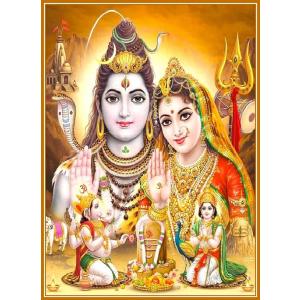 インドの神様 シヴァ＆パールヴァティー神 お守りカード×1枚[015] India God【Siva＆Parvati】Small Card (Charm)