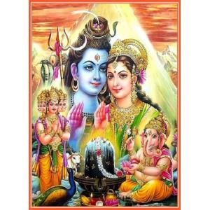 インドの神様 シヴァ＆パールヴァティー神 お守りカード×1枚[017] India God【Siva＆Parvati】Small Card (Charm)