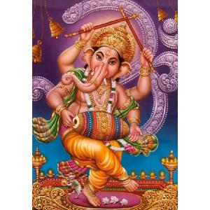 インドの神様 ガネーシャ神 ポスター B7/L版×1枚[017] ラミネート加工済み　India G...
