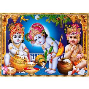 インドの神様 クリシュナ神(幼少期) お守りステッカー[012]　India God【Krishna(Childhood)】Small Sticker (Charm)