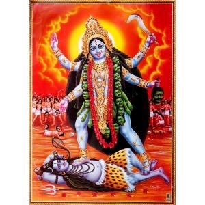 インドの神様 カーリー神 お守りステッカー×1枚[003] India God【Kali】Small Sticker (Charm)【黒】【黒き者】【黒き母】【殺戮】【破壊】【勝利】