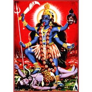 インドの神様 カーリー神 お守りステッカー×1枚[005] India God【Kali】Small Sticker (Charm)【黒】【黒き者】【黒き母】【殺戮】【破壊】【勝利】